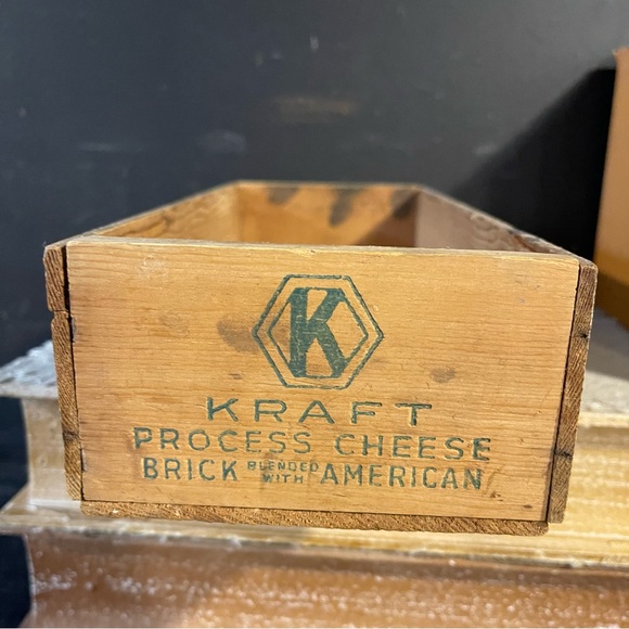 vintage kraft brick cheese wood box - Picture 5 of 9